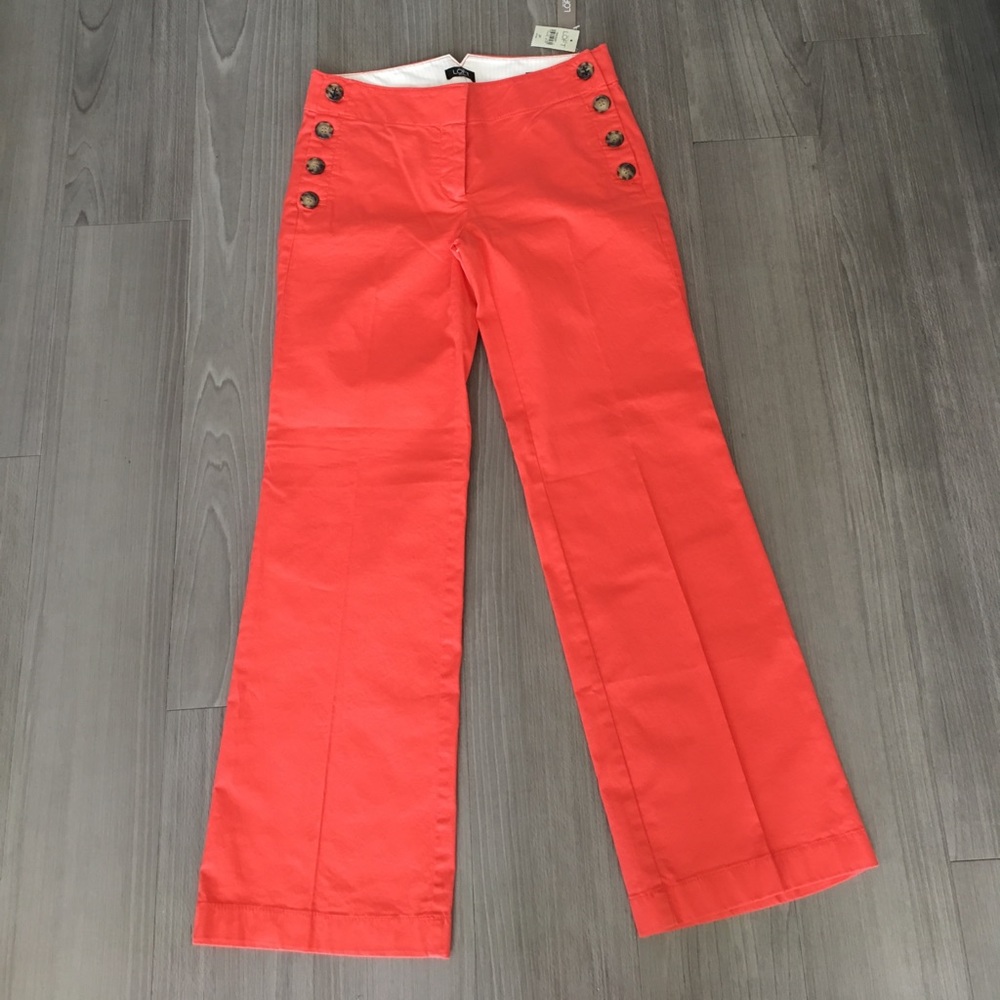 LOFT Orange Marisa Trouser Straight Leg 2P NWT